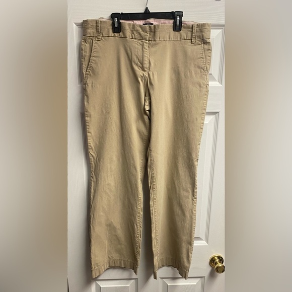 💕 2 For $10 J. Crew Khaki Straight Leg Pants W/ Stretch Size 14R - Picture 1 of 5